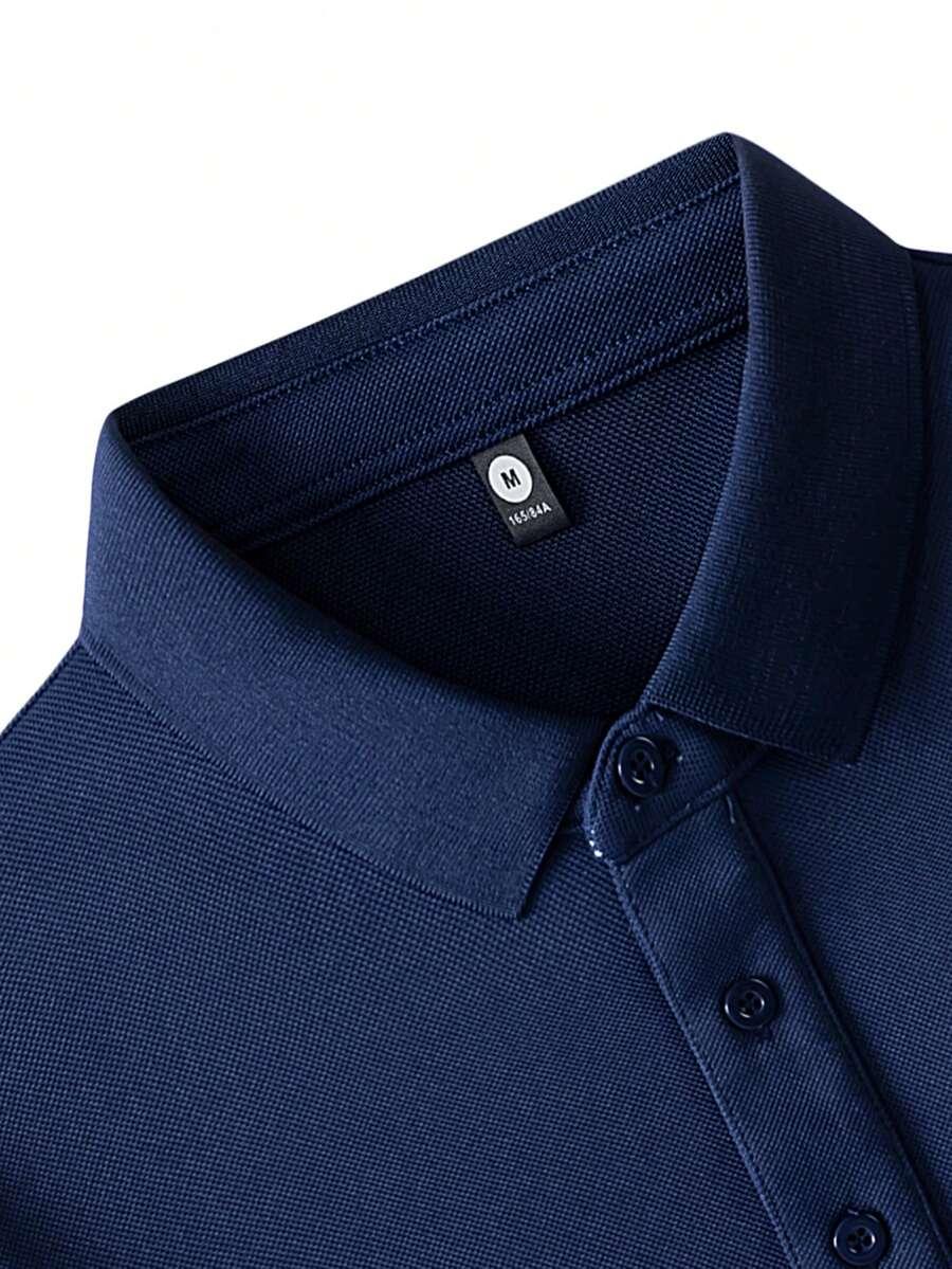 SHEIN NIEBIESKA KOSZULKA POLO DŁUGI RĘKAW S06__XXL