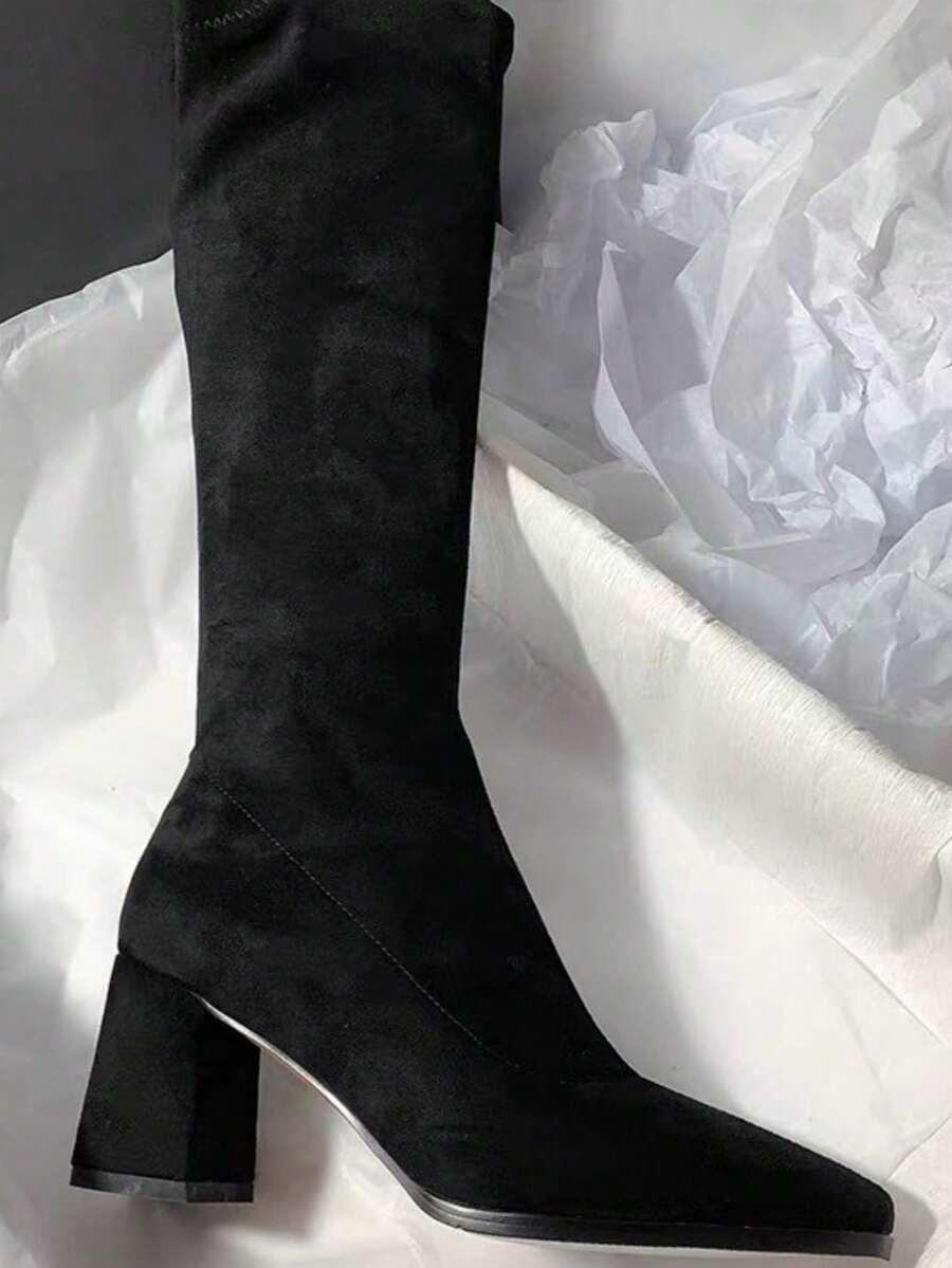 SHEIN CZARNE KOZAKI ZAMEK W01__39,5