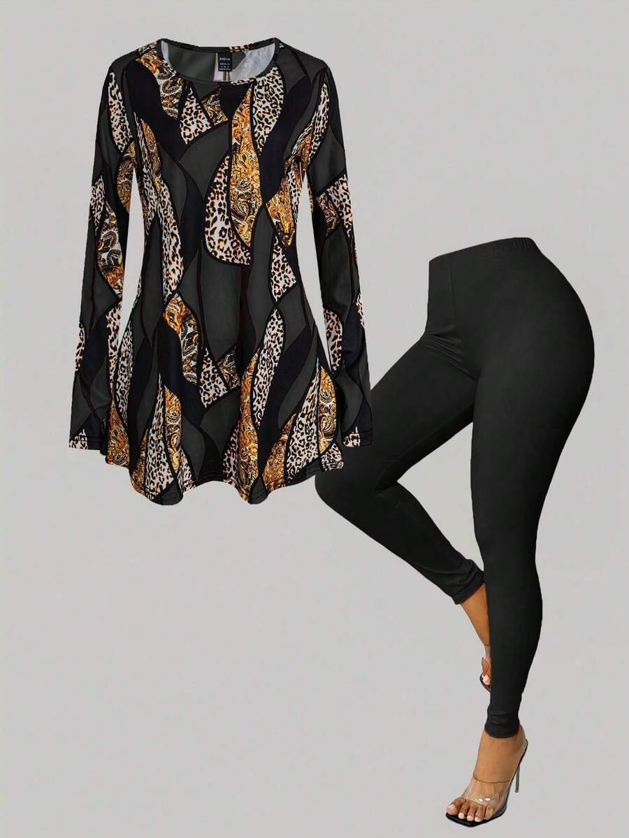 SHEIN BLUZKA LEGGINSY KOMPLET S06__L