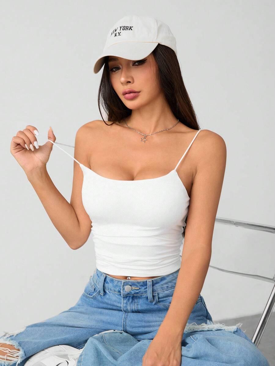 SHEIN BIAŁY TOP NA RAMIĄCZKACH S09__L