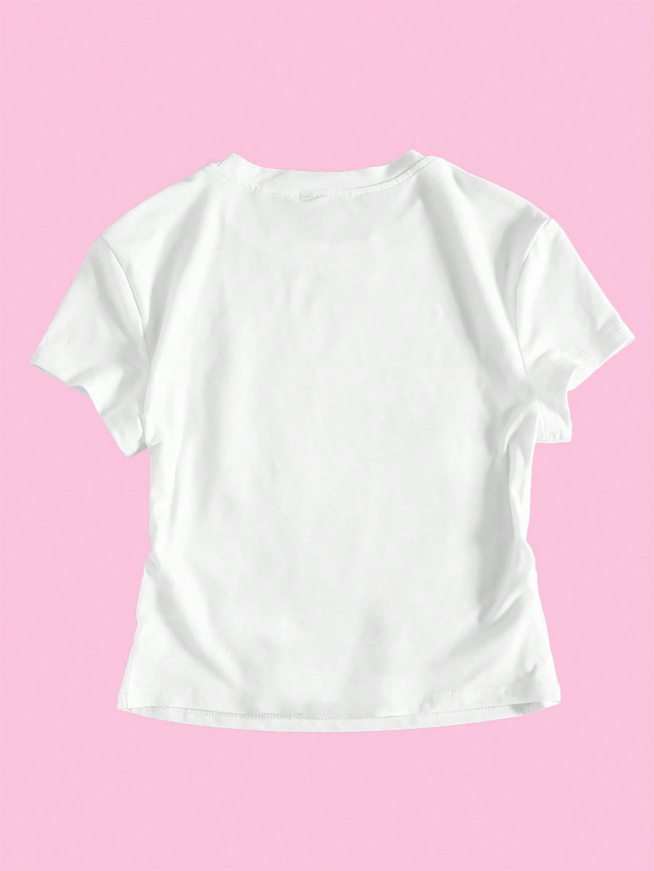 SHEIN BIAŁY TOP WZÓR NAPISY S06__L