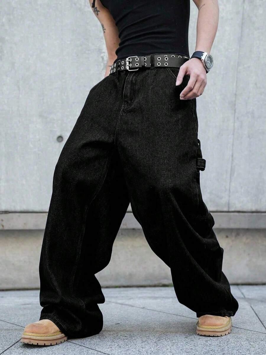 MANFINITY CZARNE SPODNIE JEANS S06__48