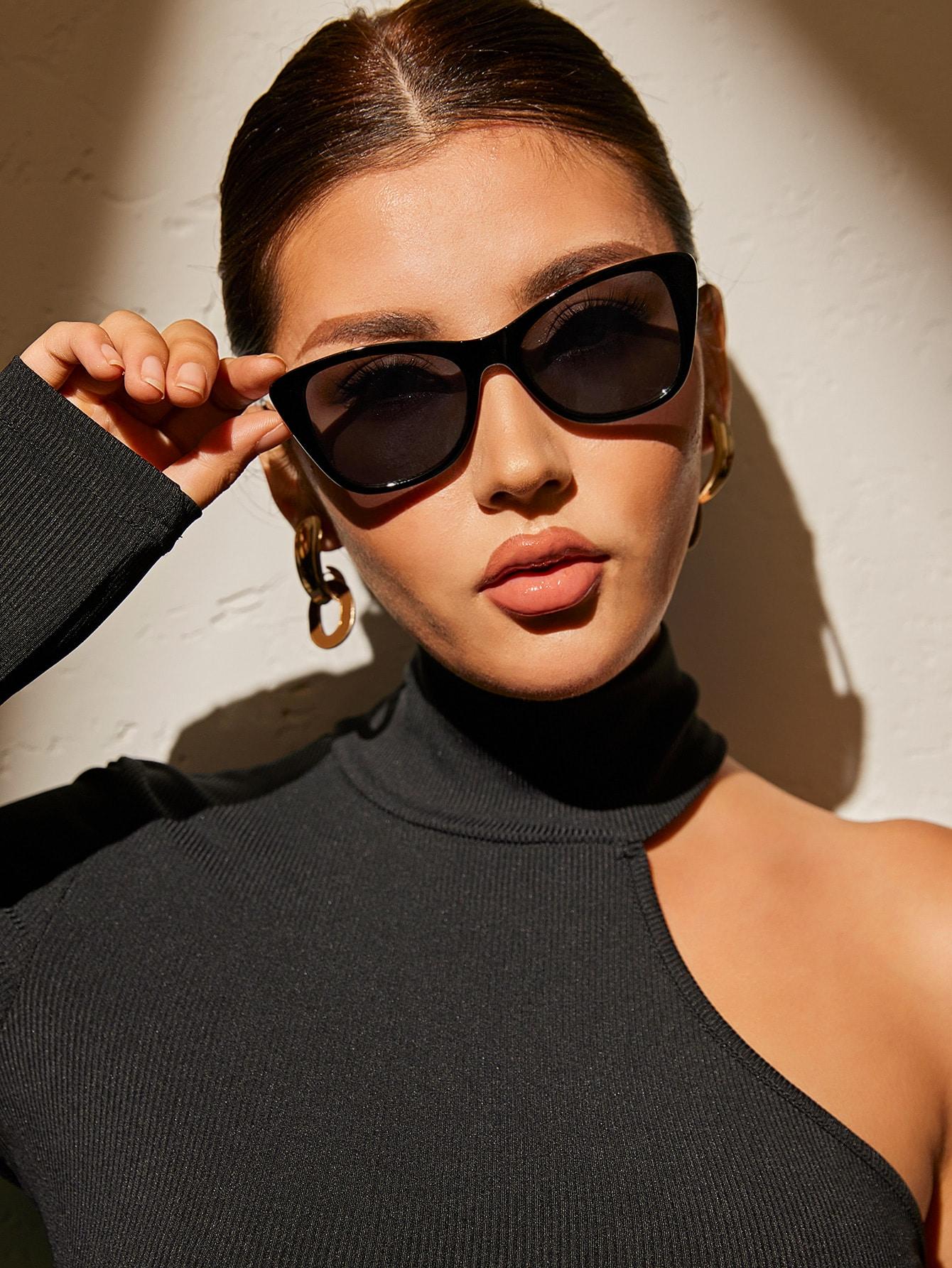 SHEIN CZARNE OKULARY PRZECIWSŁONECZNE S07
