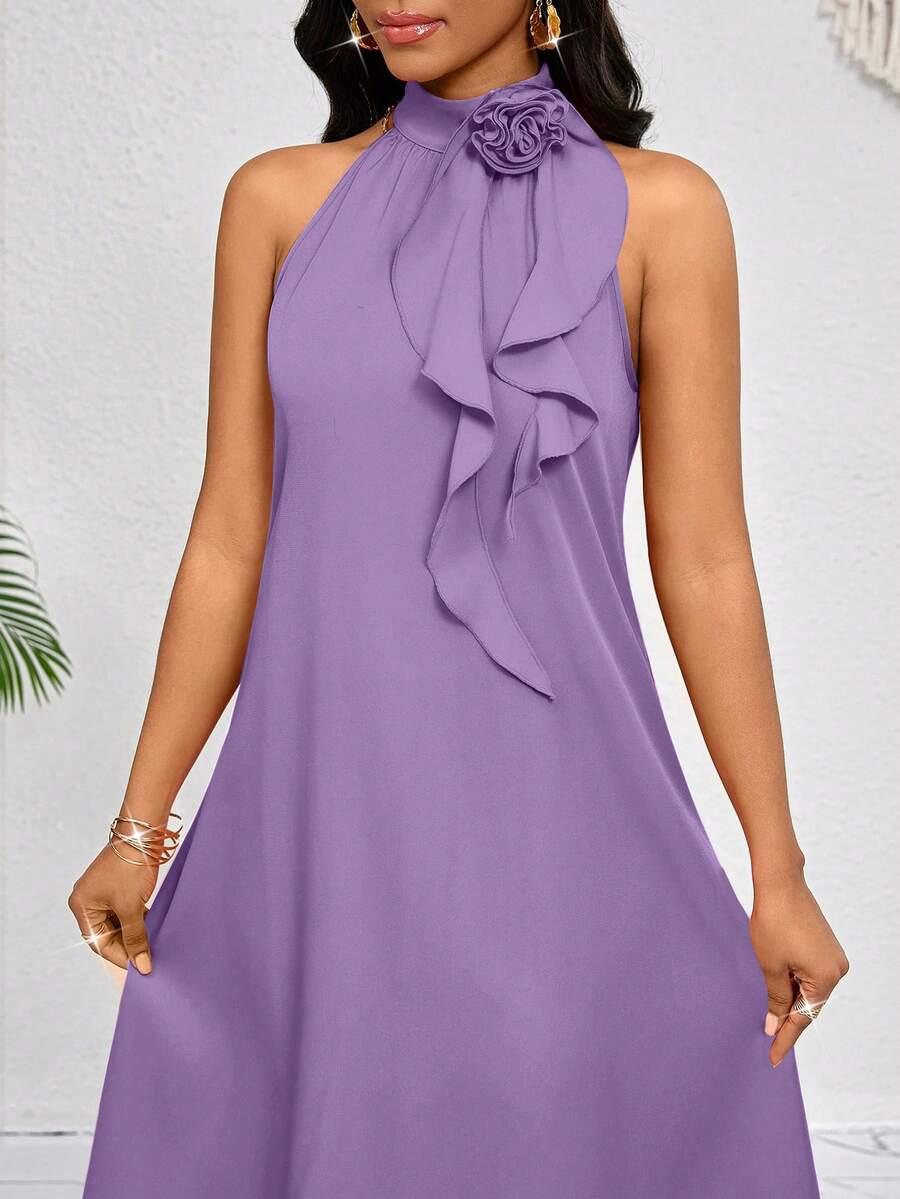 SHEIN FIOLETOWA SUKIENKA ZDOBIENIE S06__S