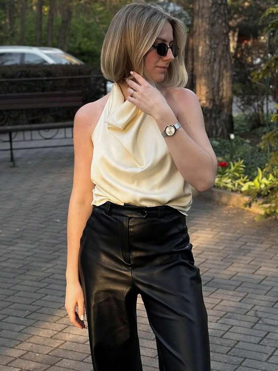 SHEIN ŻÓŁTY TOP BEZ RĘKAWÓW S06__S