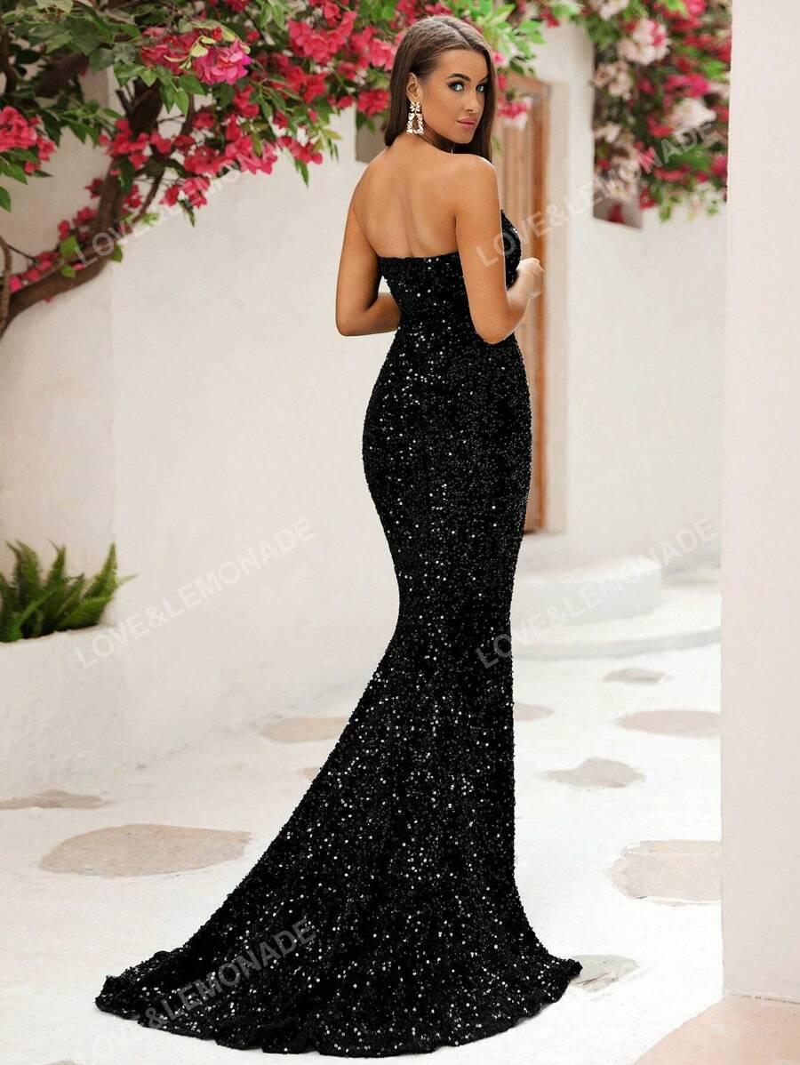 SHEIN SUKIENKA CEKINY ROZCIĘCIE ODKRYTE RAMIONA S06__M
