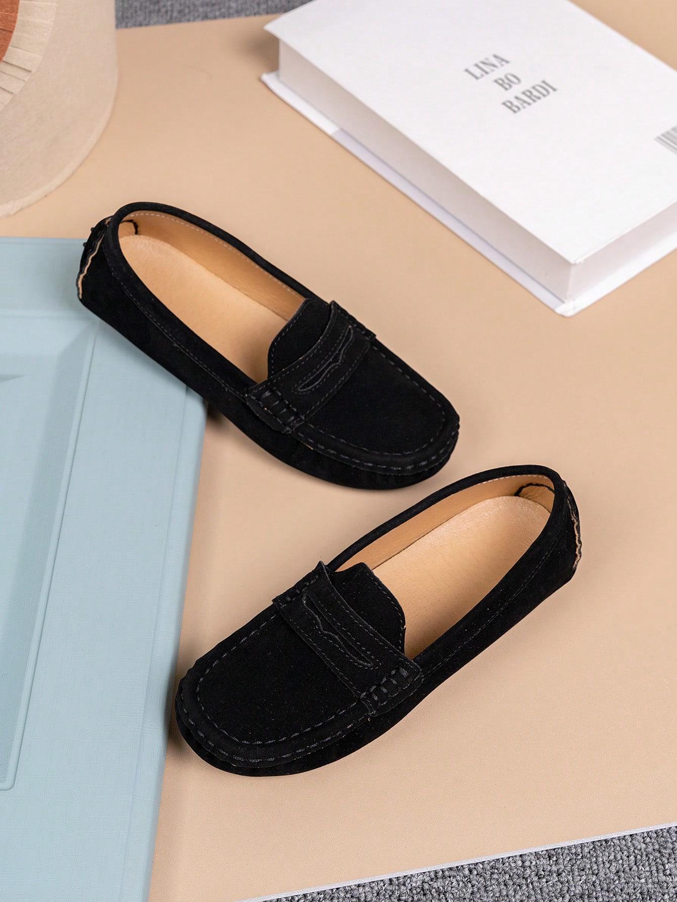 SHEIN CZARNE MOKASYNY IMITACJA ZAMSZU S06__34