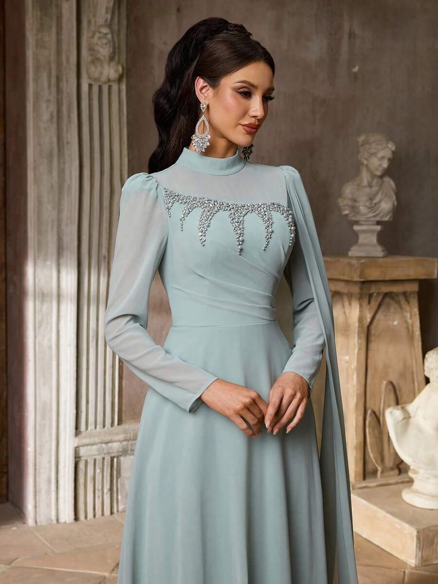 AUREIA ZIELONA MAXI SUKIENKA ZDOBIENIE S06__M