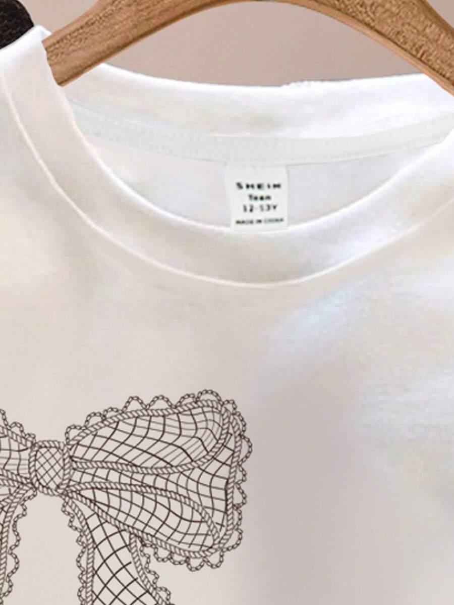 SHEIN BIAŁY T-SHIRT OKRĄGŁY DEKOLT S06__152/158