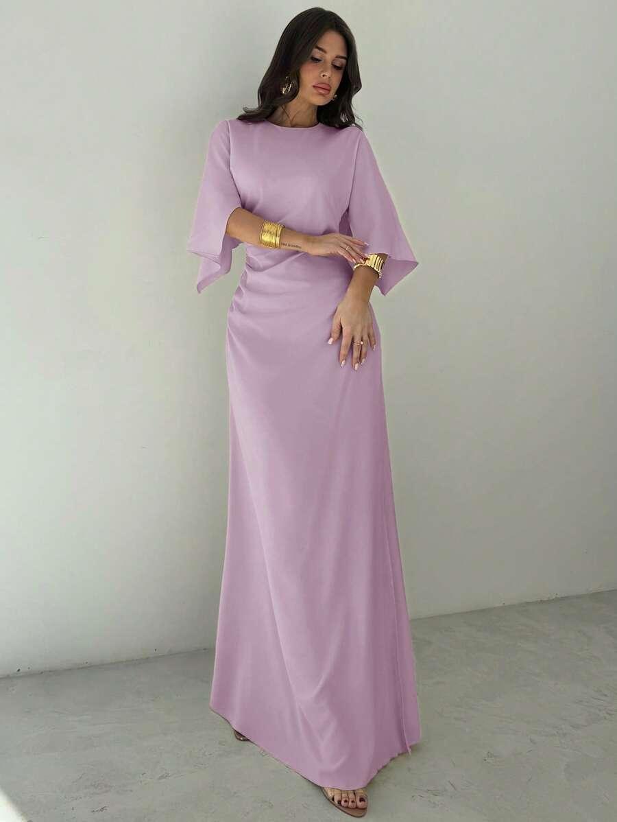 SHEIN FIOLETOWA MAXI SUKIENKA S09__L
