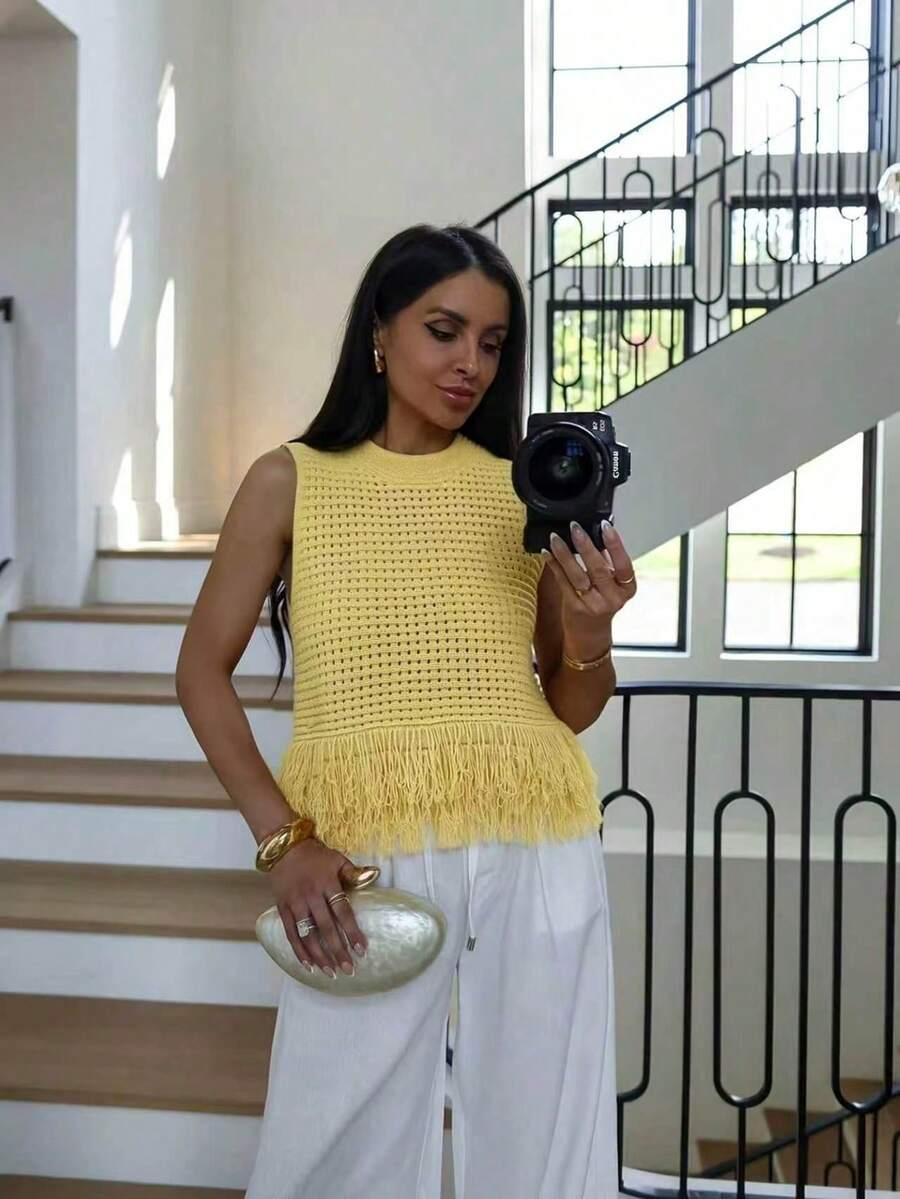 SHEIN ŻÓŁTY TOP BEZ RĘKAWÓW S06__XL