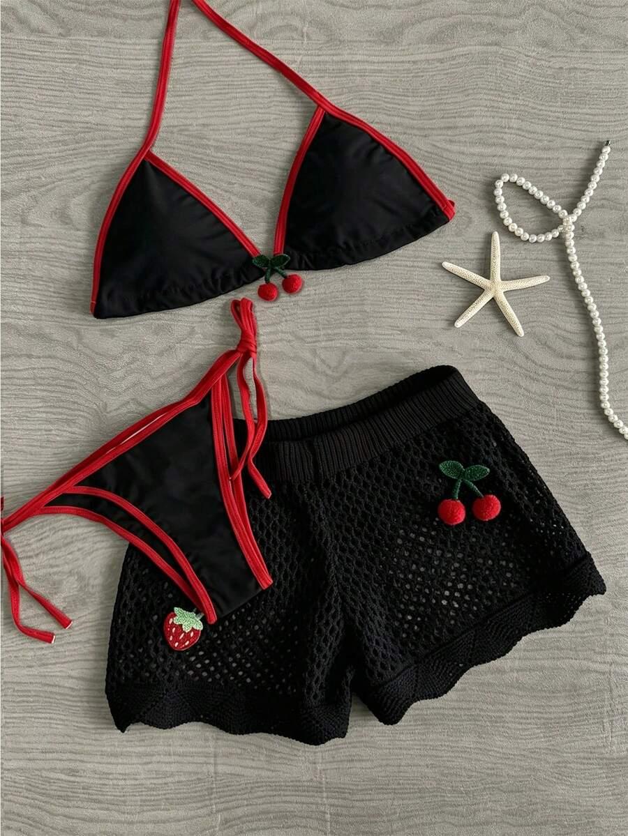 SHEIN CZARNE DZIANINOWE SPODENKI S06__M