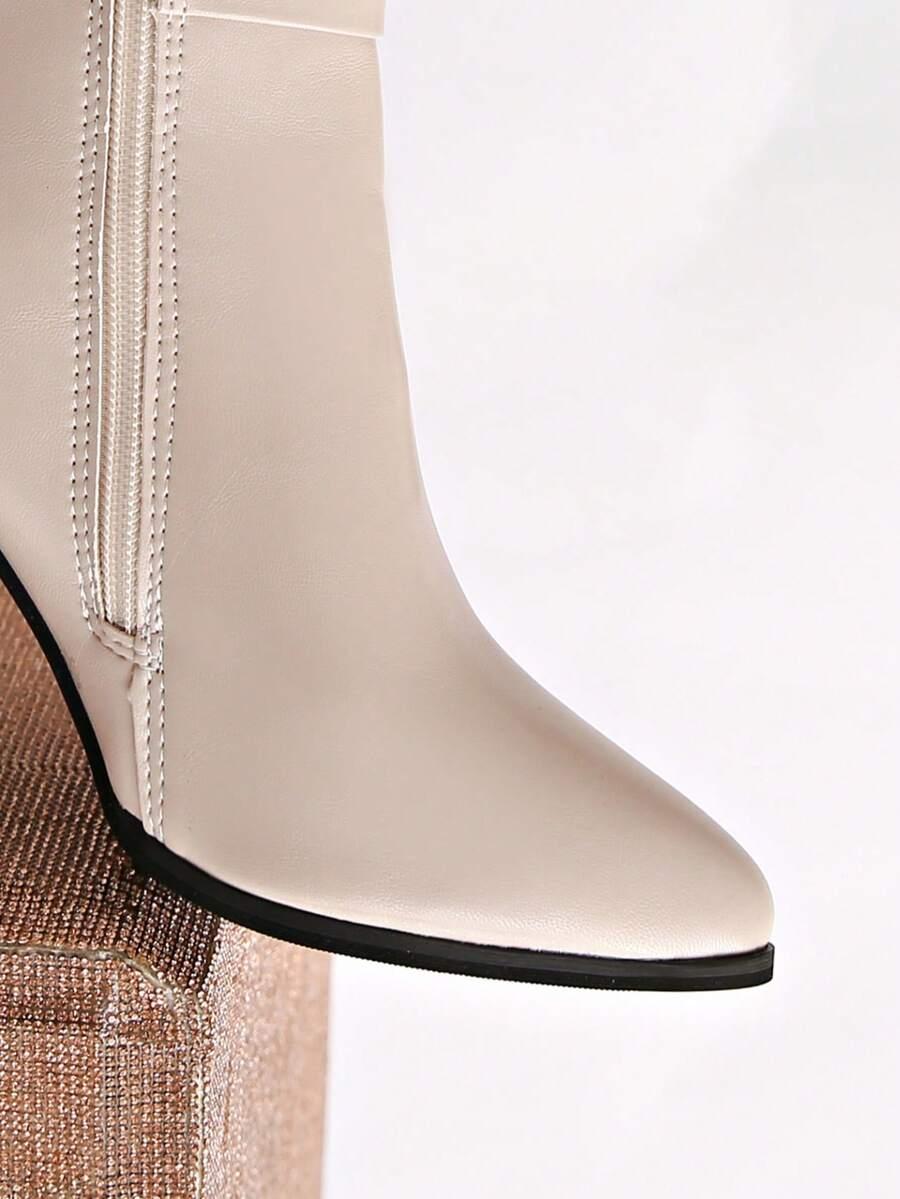SHEIN BEŻOWE BOTKI IMITACJA SKÓRY W01__39