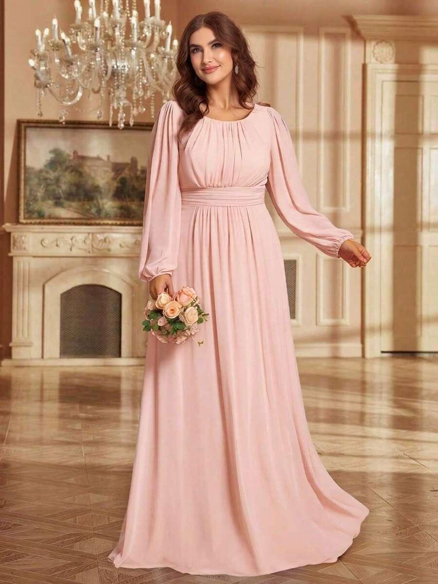 SHEIN RÓŻOWA MAXI SUKIENKA S06__50