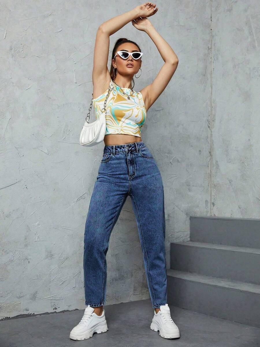 SHEIN NIEBIESKIE SPODNIE JEANS
