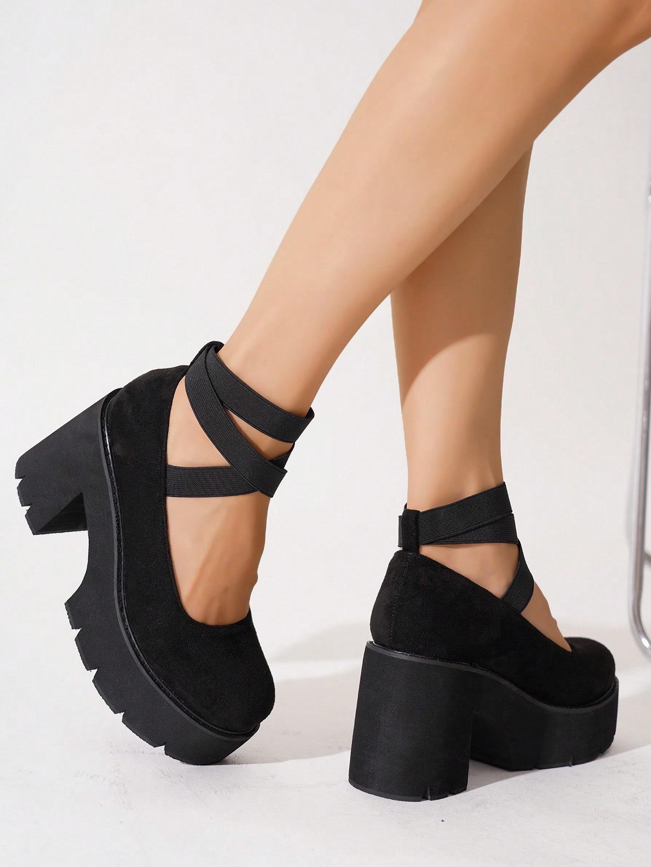 SHEIN CZARNE CZÓŁENKA PLATFORMA S06__38