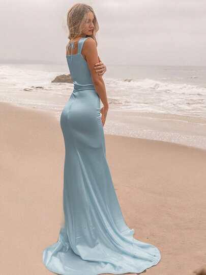 SHEIN NIEBIESKA MAXI SUKIENKA S06__S