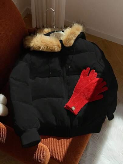 SHEIN CZARNA KURTKA KAPTUR W01__L