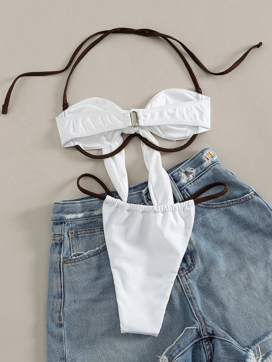 SHEIN DWUCZĘŚCIOWY STRÓJ KĄPIELOWY S09__L