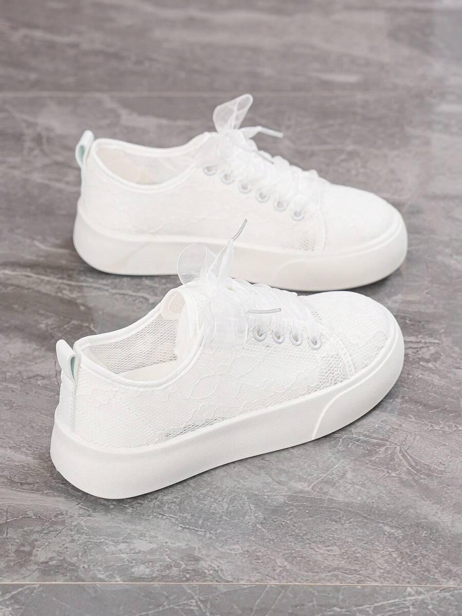 SHEIN BIAŁE TRAMPKI KORONKA S06__35