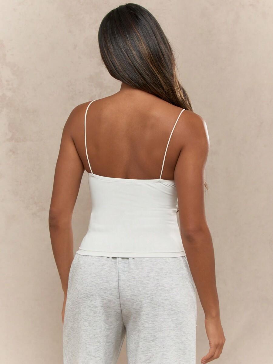 MISSGUIDED BIAŁY GŁADKI TOP NA RAMIĄCZKACH S06__S