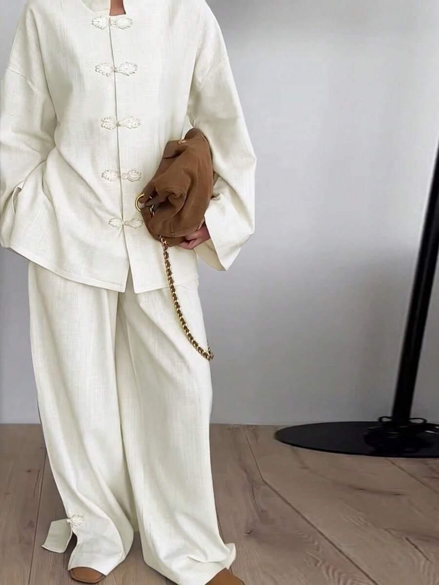 SHEIN ŻÓŁTY KOMPLET BLUZKA SPODNIE S06__XL