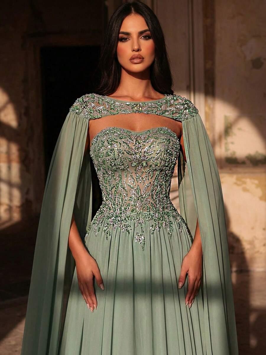 SHEIN ZIELONA MAXI SUKIENKA S06__M