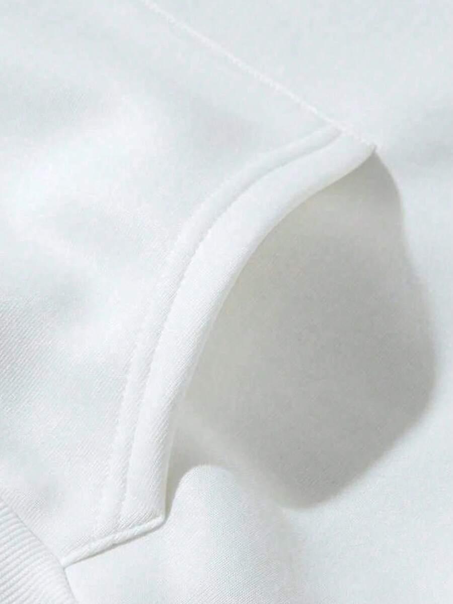 SHEIN BIAŁA BLUZKA Z KAPTUREM NADRUK S06__XL