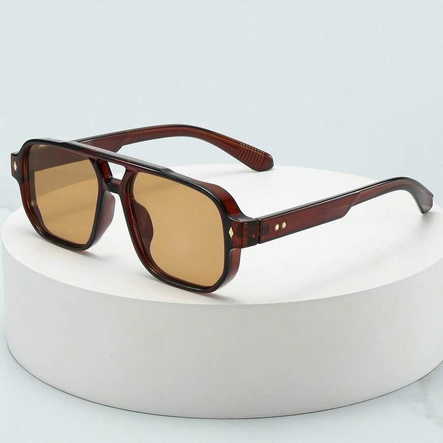 SHEIN BRĄZOWE OKULARY PRZECIWSŁONECZNE S07