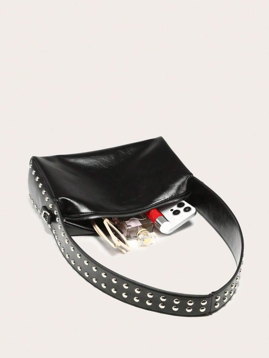 SHEIN CZARNA TOREBKA IMITACJA SKÓRY S07__27X18CM