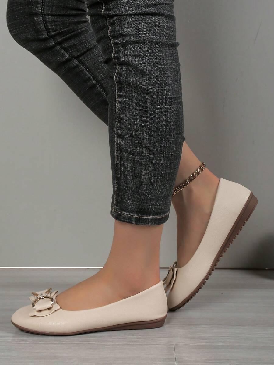 SHEIN BEŻOWE BALERINY KOKARDA S06__38