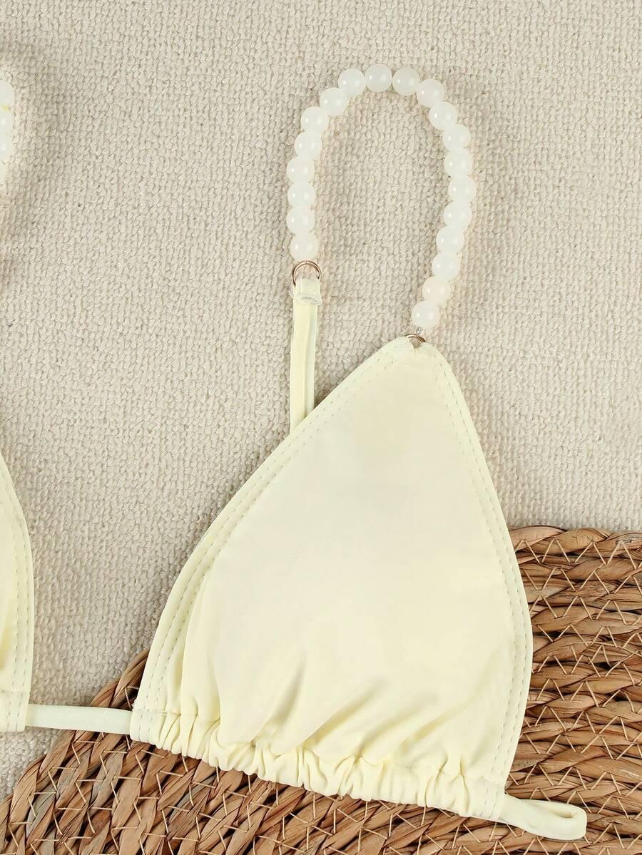 SHEIN TRZYCZĘŚCIOWY KOMPLET BIKINI PAREO S09__XS