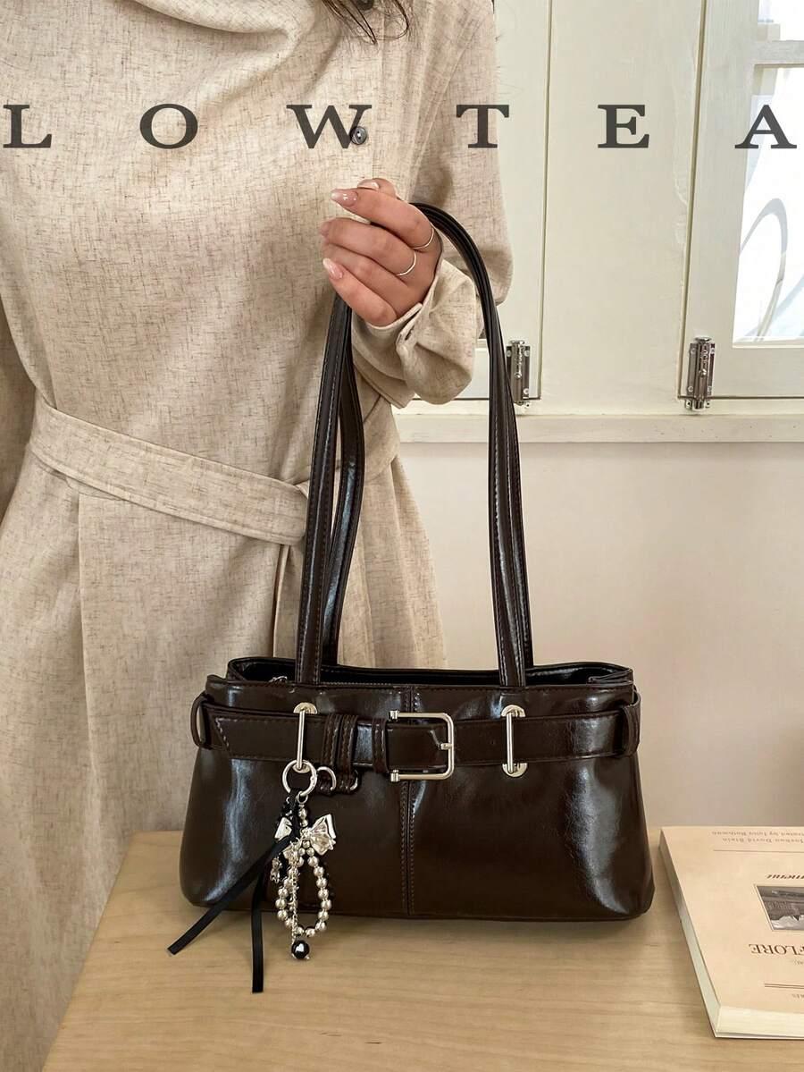 SHEIN BRĄZOWA TOREBKA IMITACJA SKÓRY S07__30X14