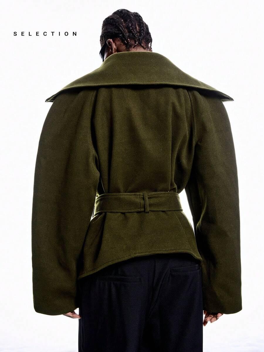 SHEIN ZIELONY KLASYCZNY PŁASZCZ W01__XS