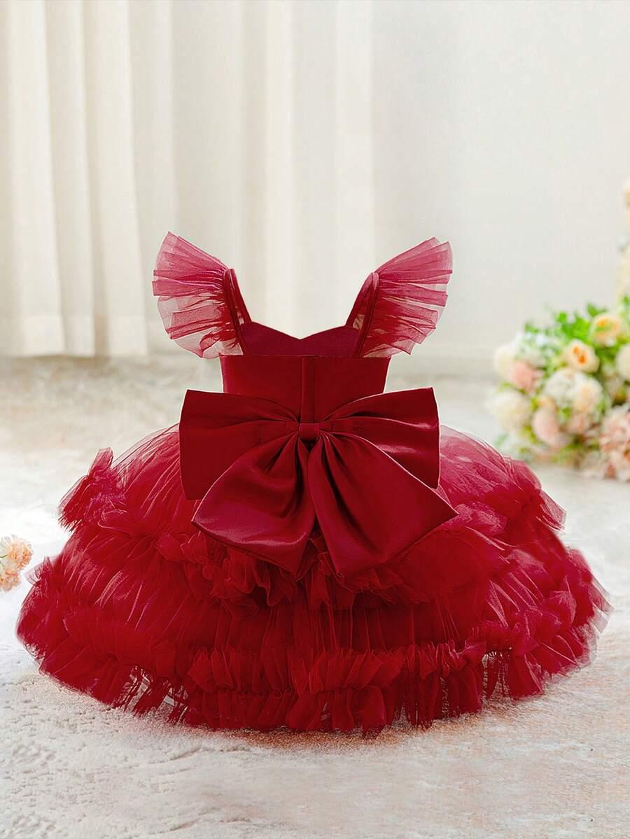 SHEIN CZERWONA SUKIENKA TIUL S06__92-98