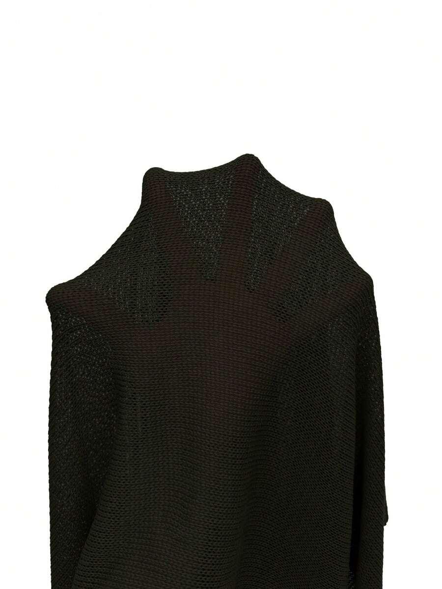 SHEIN CZARNA DZIANINOWA NARZUTKA S06__M