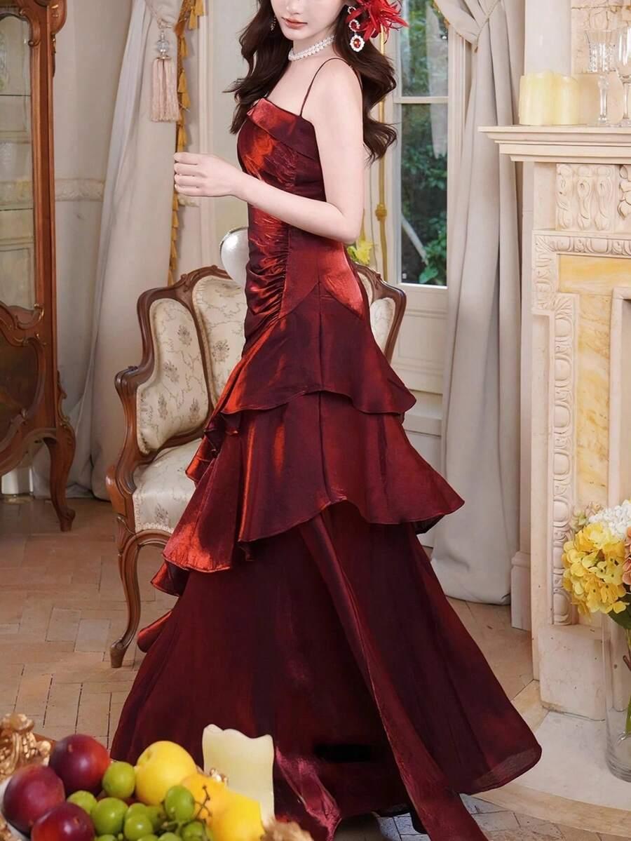 SHEIN CZERWONA MAXI SUKIENKA S06__M