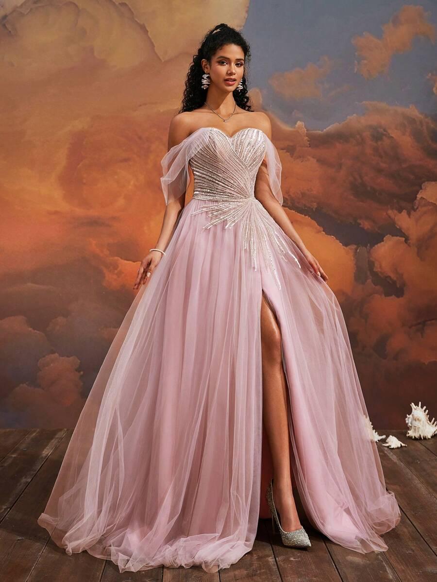 VIPGIRL RÓŻOWA MAXI SUKIENKA S06__XXL