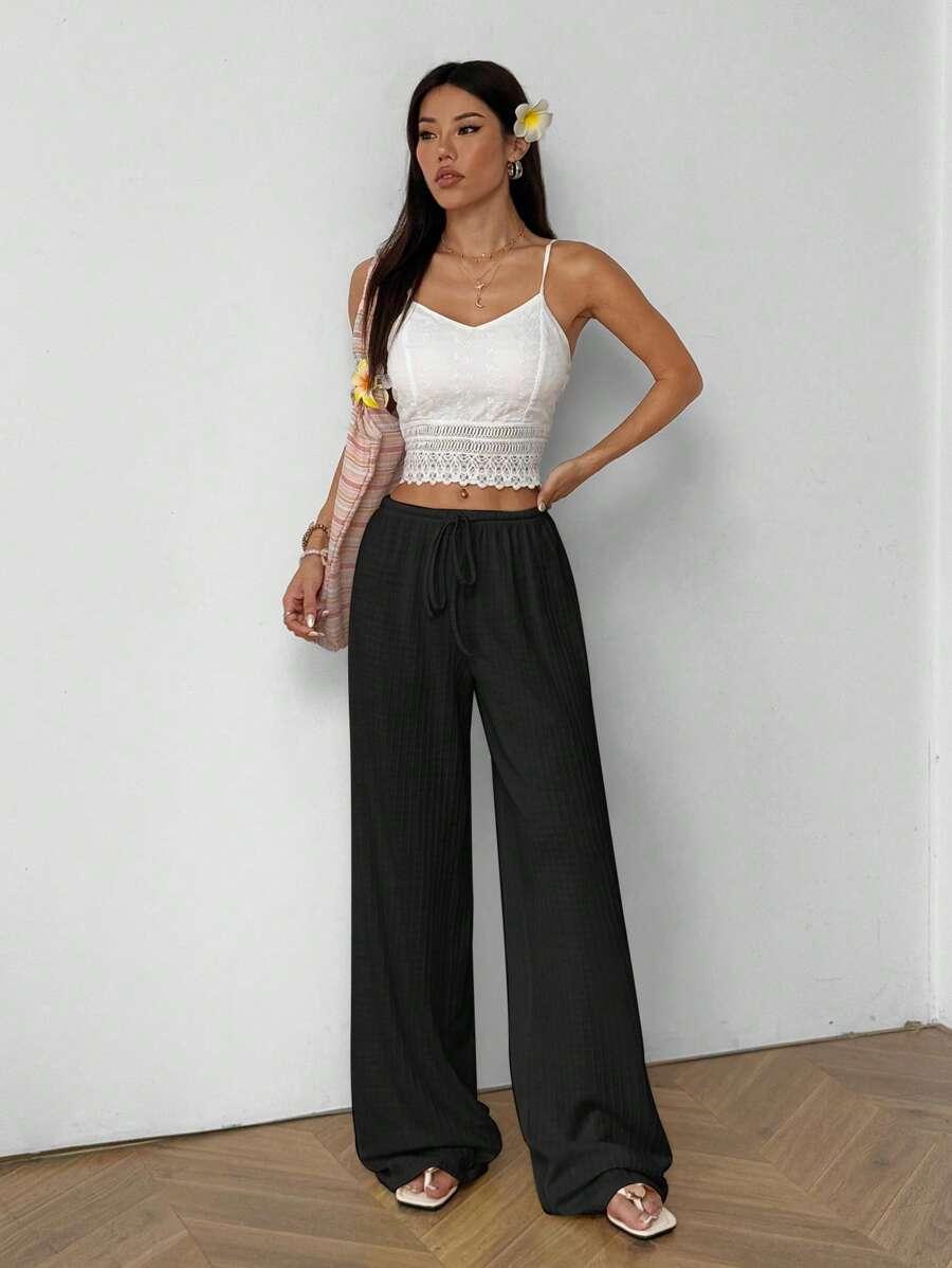 SHEIN CZARNE SPODNIE PROSTA NOGAWKA S06__M