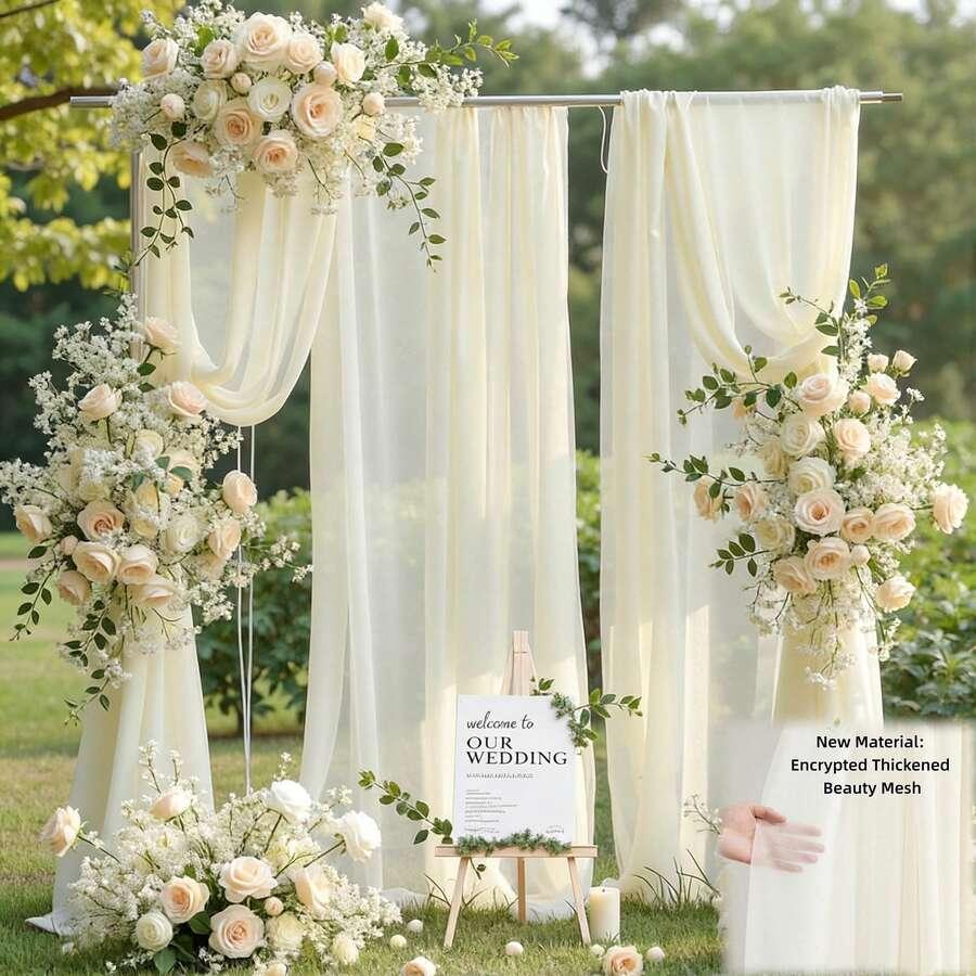 SHEIN KREMOWY MATERIAŁ OZDOBNY 2-PACK S07__80X300CM