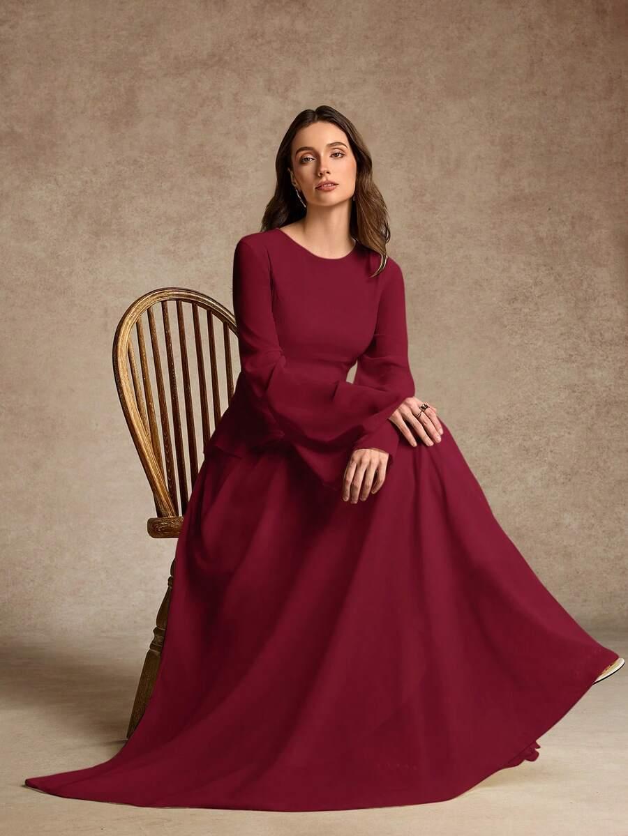 SHEIN CZERWONA MAXI SUKIENKA S06__XS