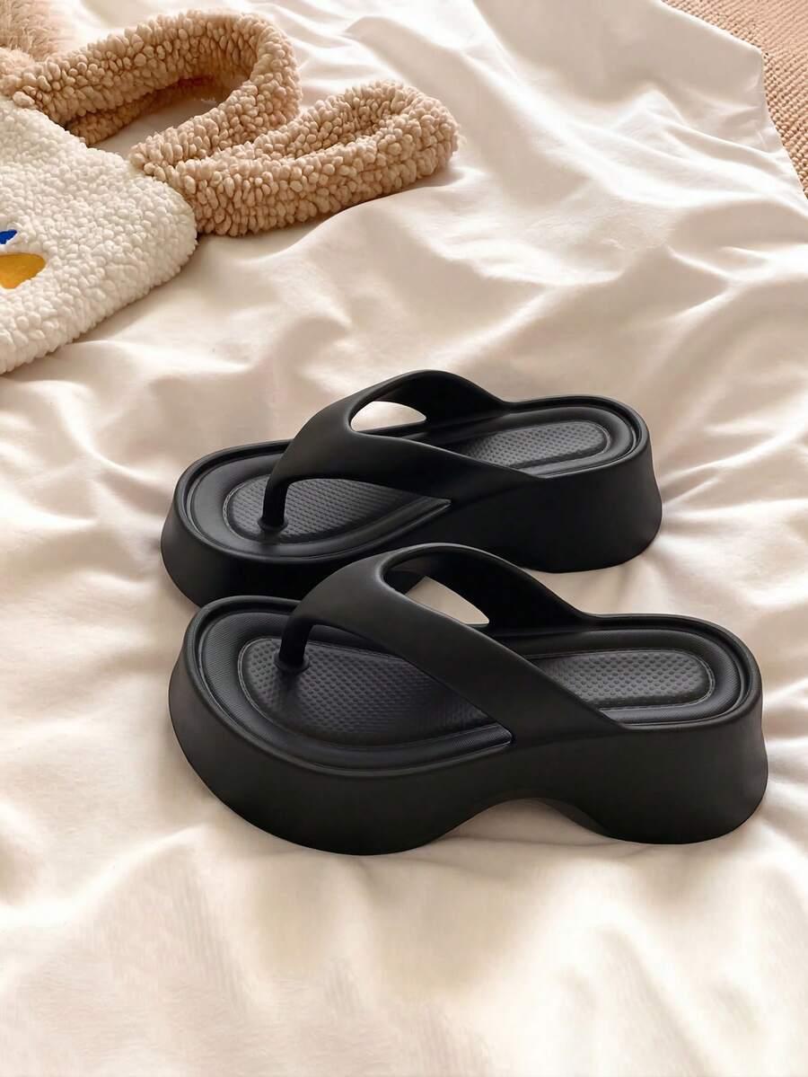 SHEIN CZARNE KLAPKI JAPONKI NA PLATFORMIE PK01__40-41