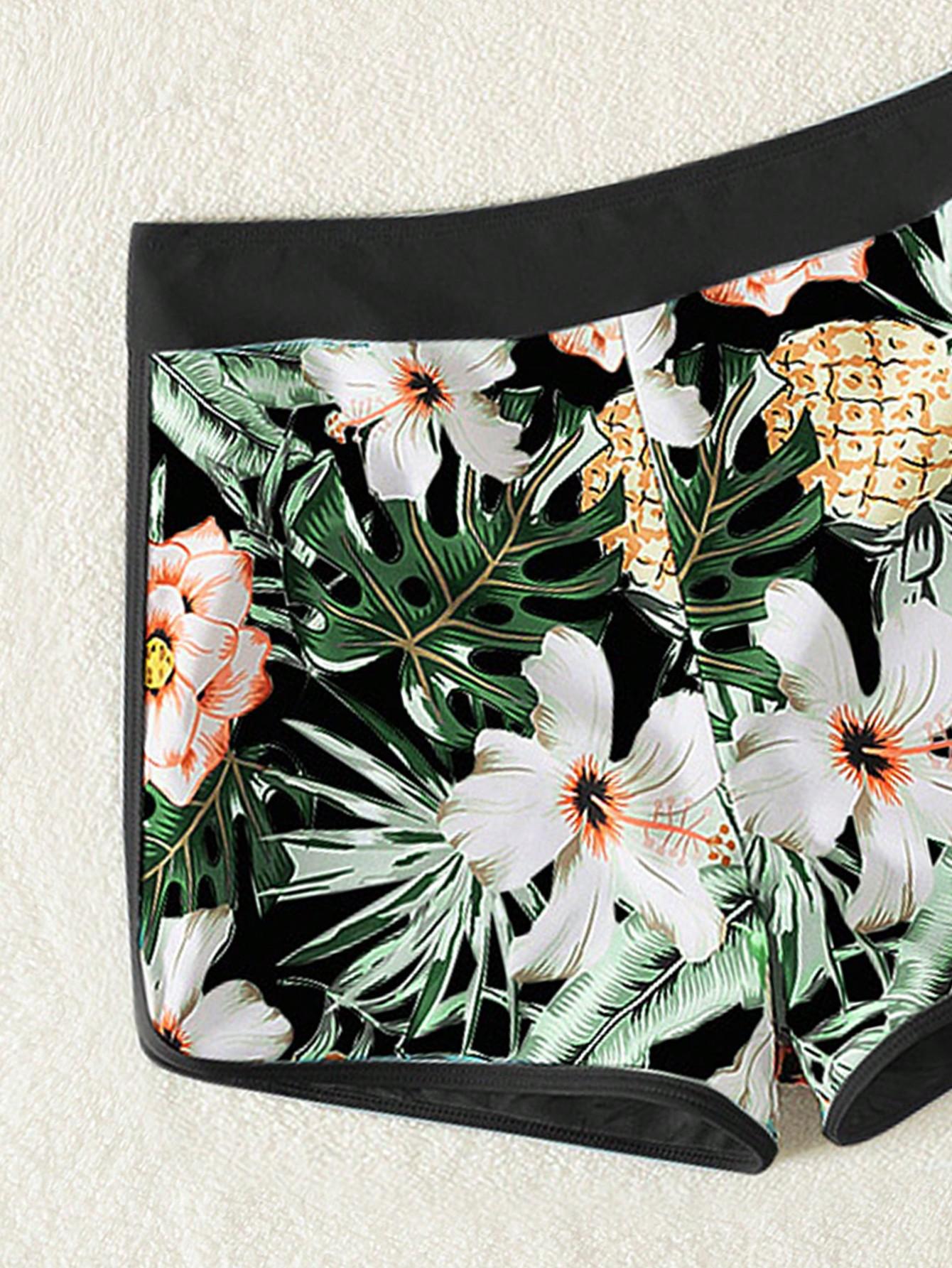 SHEIN DWUCZĘŚCIOWY STRÓJ KĄPIELOWY SPODENKI PRINT S09__L