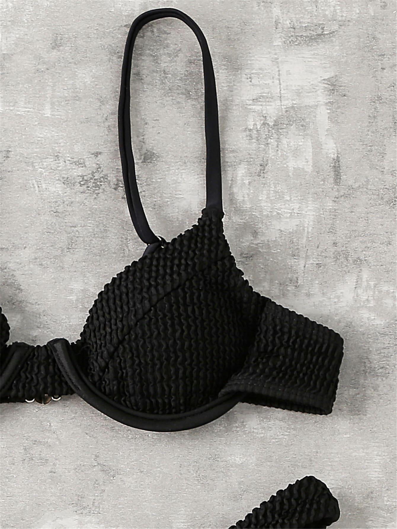 SHEIN CZARNY DWUCZĘŚCIOWY STRÓJ KĄPIELOWY S09__S