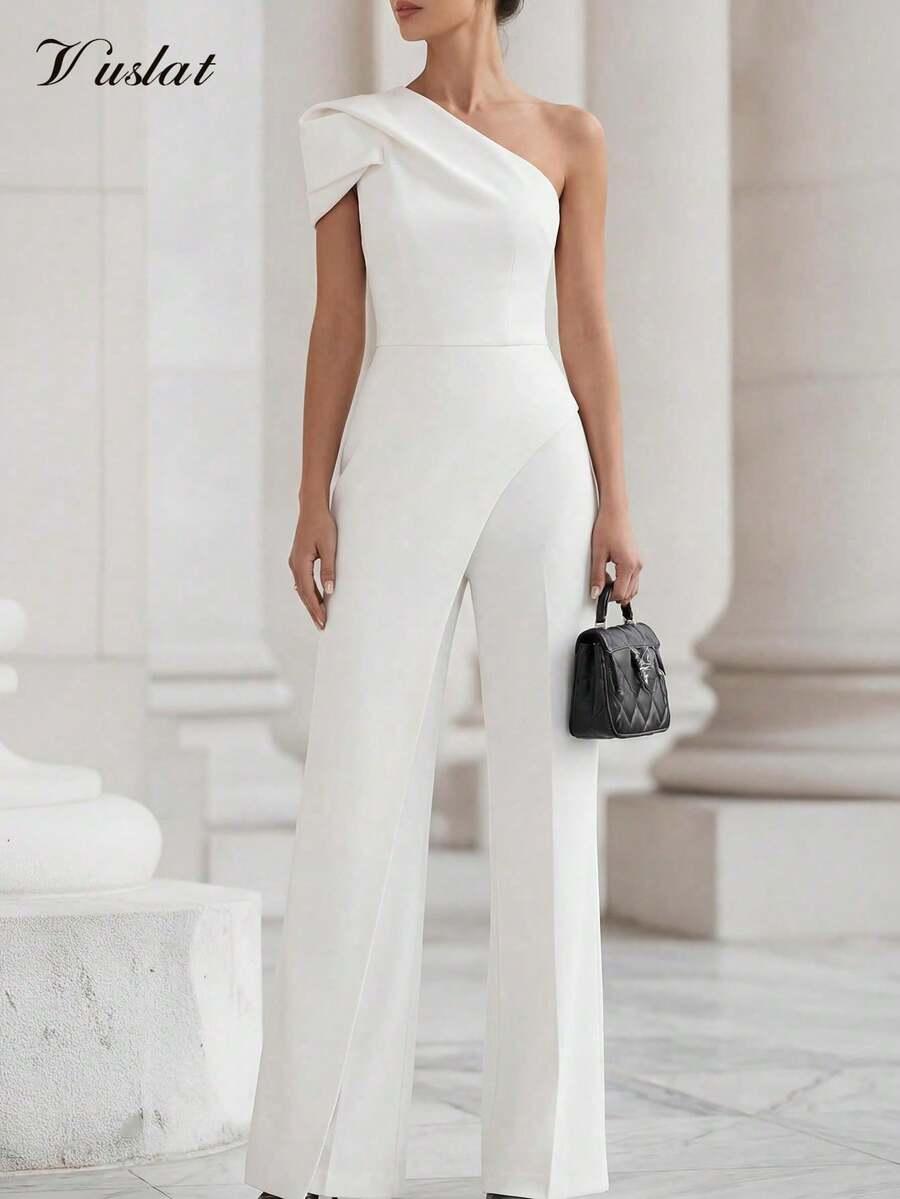 SHEIN BIAŁY ELEGANCKI KOMBINEZON S06__S