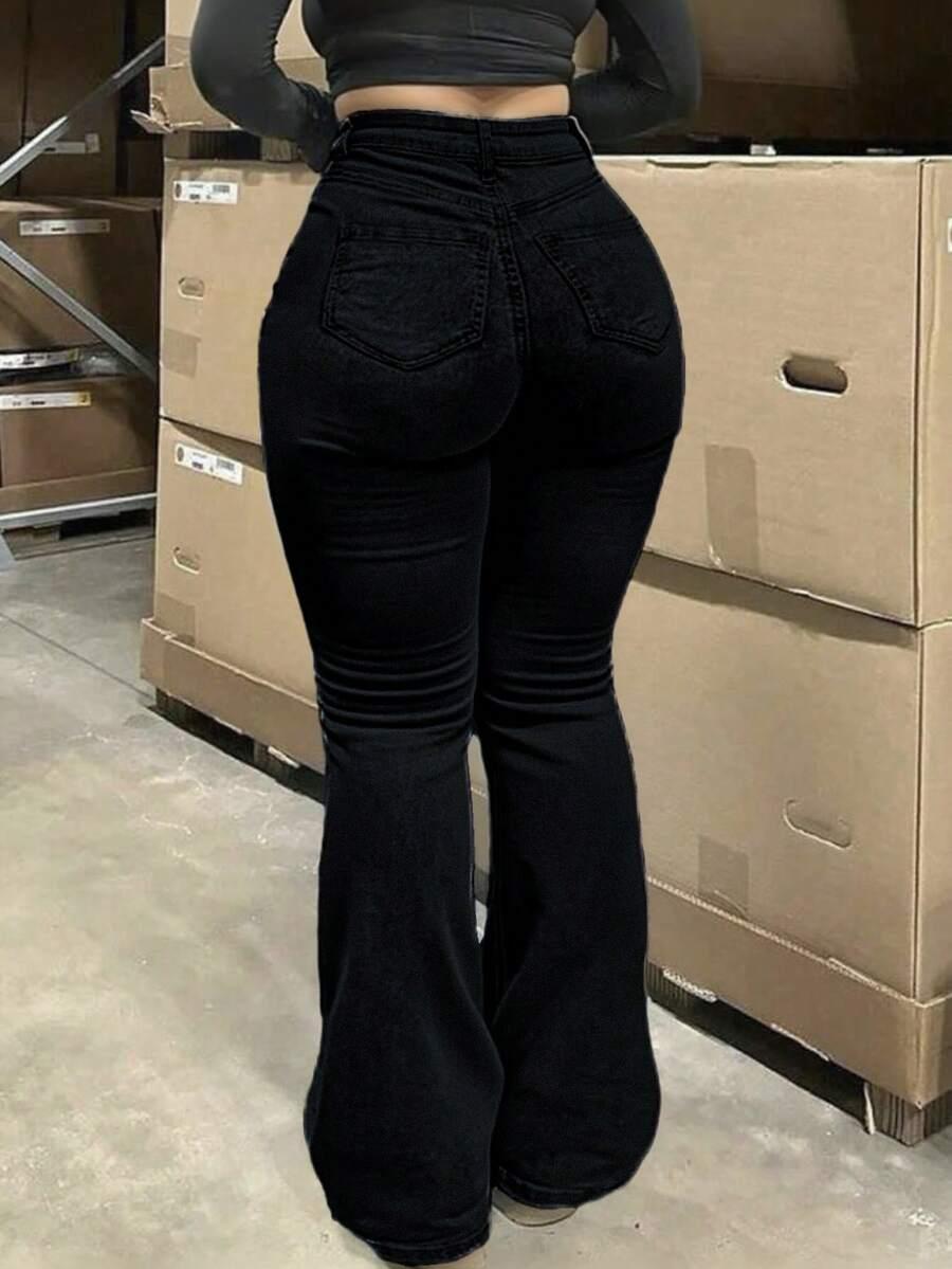 SHEIN CZARNE SPODNIE JEANS S06__50