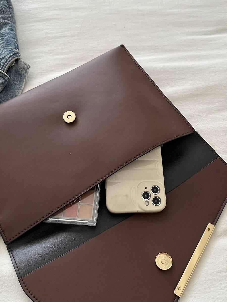 SHEIN BRĄZOWA TOREBKA IMITACJA SKÓRY 31X21