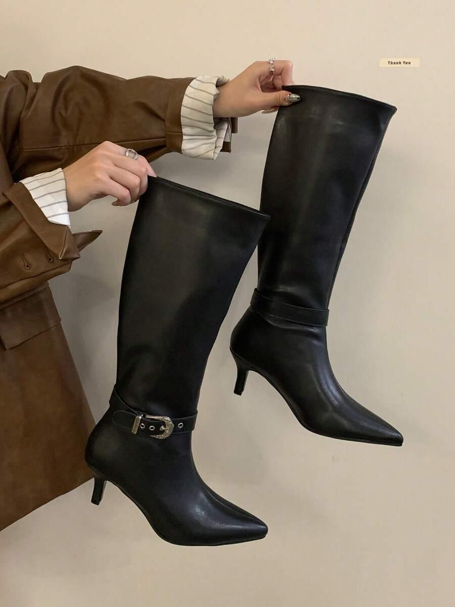 SHEIN CZARNE KOZAKI IMITACJA SKÓRY W01__36,5