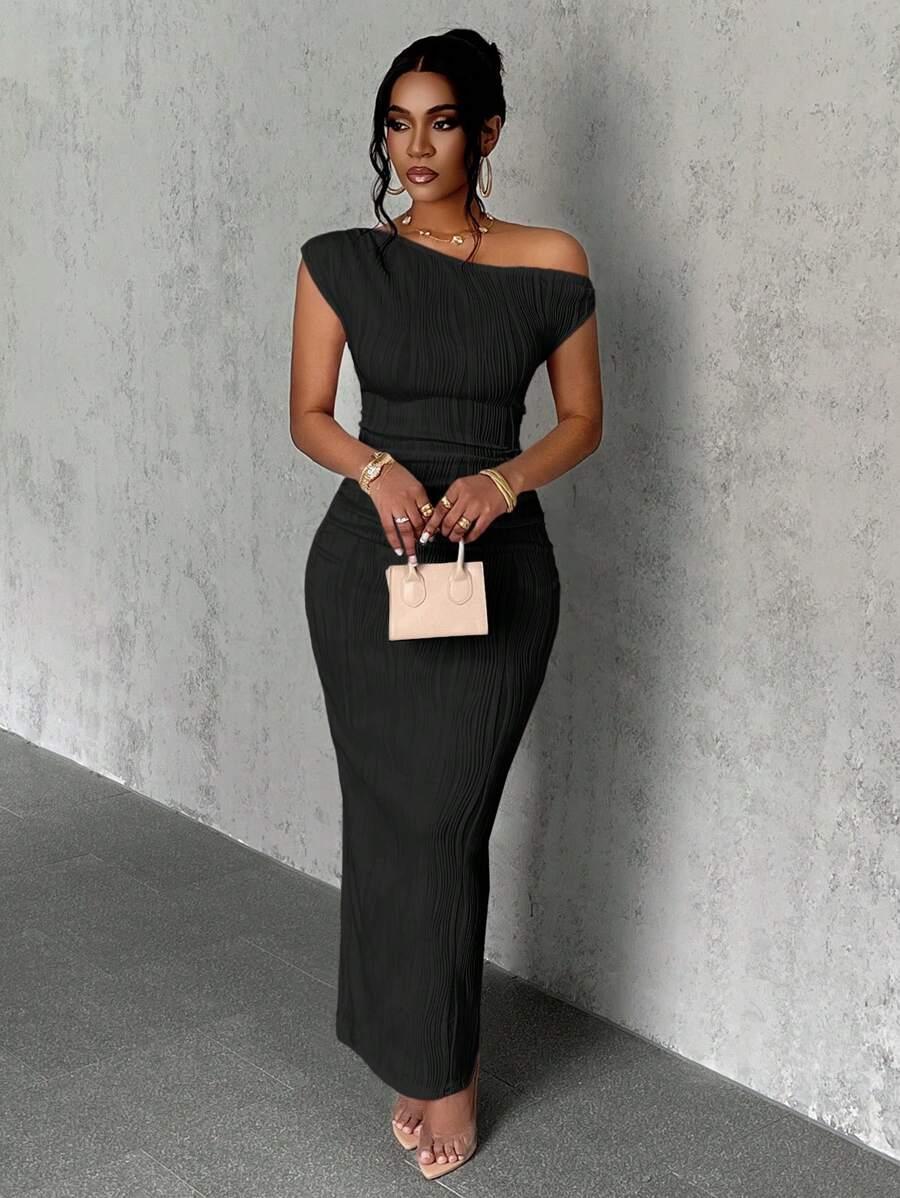 SHEIN CZARNA MAXI SUKIENKA S06__L