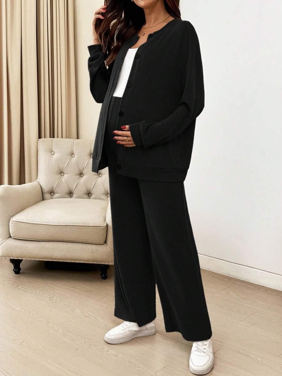 SHEIN SPODNIE SWETER CIĄŻOWY KOMPLET S06__L